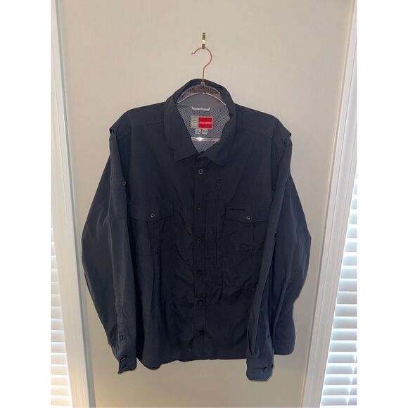 Craghoppers Shirt Mens XXL Gray Cotton Button Up Bear Grylls Long Sleeve - Picture 1 of 6